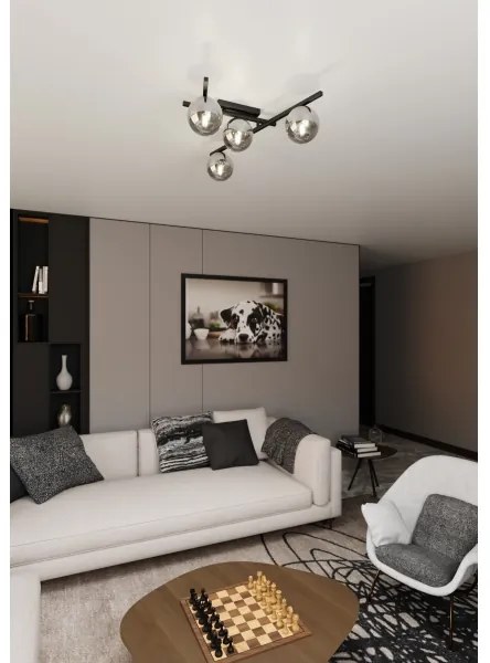Stropné svietidlo SMART 4xE14/10W/230V čierna/šedá