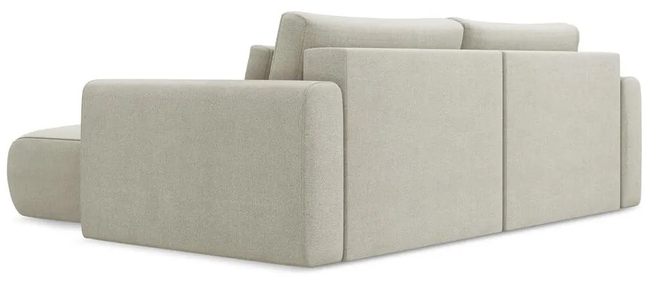 Béžová rozkladacia/s úložným priestorom rohová pohovka (pravý roh/s leňoškou) Kapua – Makamii