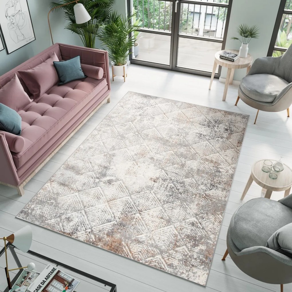 TA Koberec D166A L.GREY VIZON VALLEY Rozmer: 90X150 cm