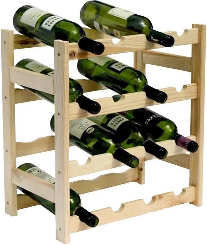 Drevený regál na 16 fliaš vína
