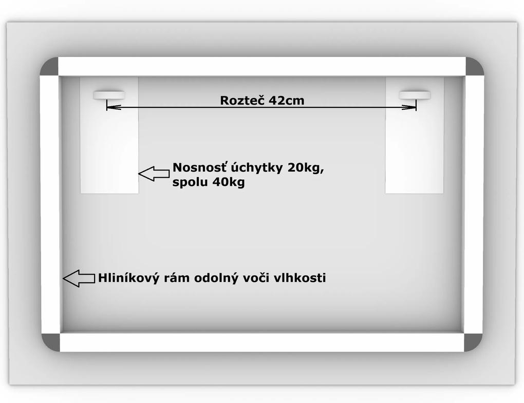 LED zrkadlo Romantico 70x50cm teplá biela - diaľkový ovládač Farba diaľkového ovládača: Čierna