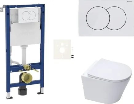 Cenovo zvýhodnený závesný WC set Geberit do ľahkých stien / predstenová montáž + WC SAT Infinitio SIKOGESINF10D01