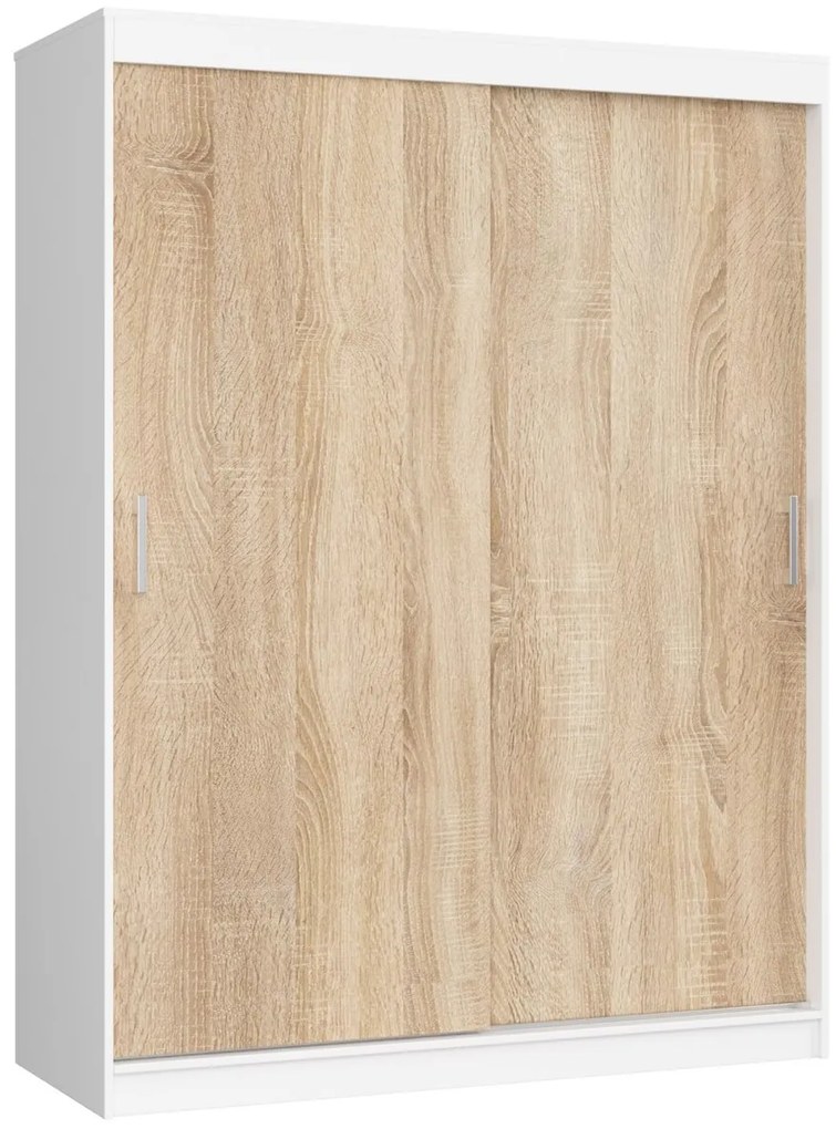 Šatní skříň CLP Mono 150 cm bílá/dub sonoma