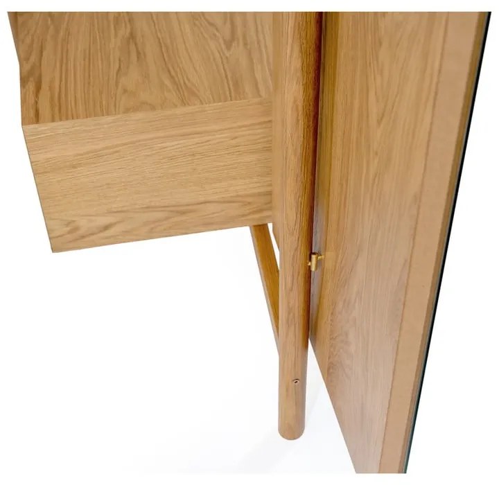 Predsieňová stena z dubového dreva so zrkadlom Woodman Tripod