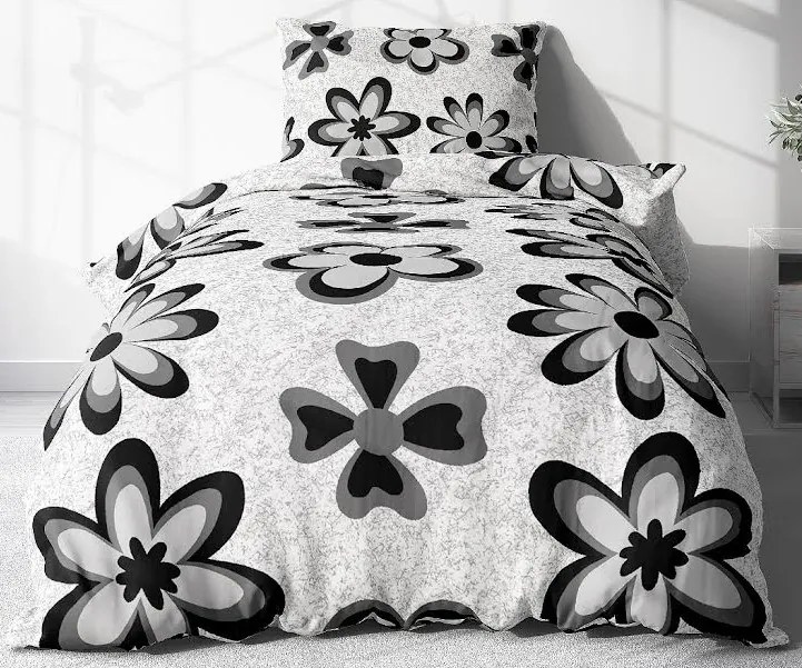 Obliečky Čierny kvet Bavlna 70×90 140x200 cm