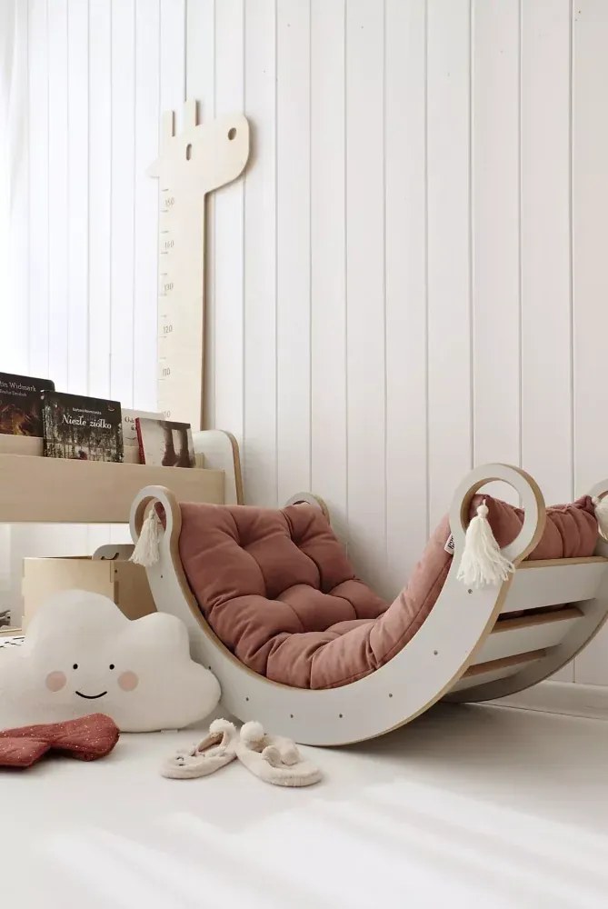 Montessori drevená hojdačka biela S Biela