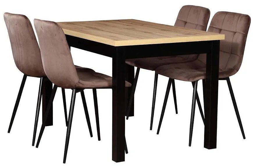 Jedálenská zostava  Karol 1+4 St30+W168 Wotan/čierna