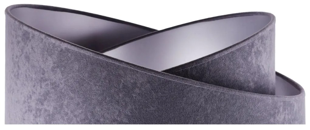 Závesné svietidlo MEDIOLAN, 1x šedé/strieborné textilné tienidlo