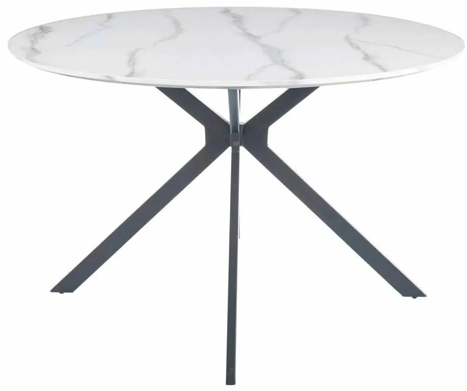 Jedálenský stôl Aster 120 cm, mramor / čierna