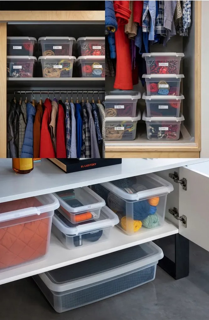 Úložný box pod posteľ, s vekom a kolieskami, 58x39x16cm BASESTORE