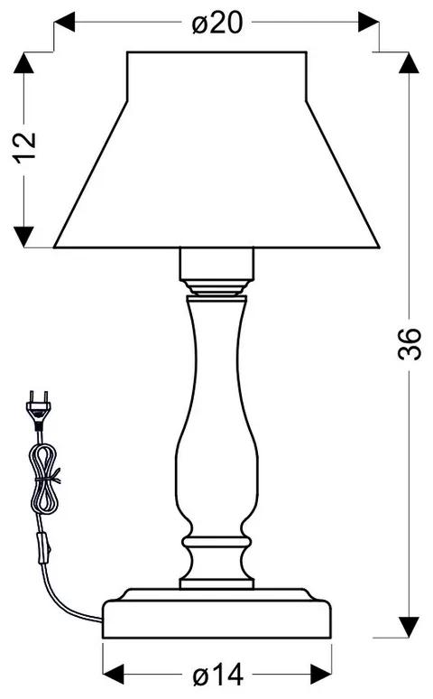 CLX ARMANDO Provensálska stolová lampa, 1xE27, 40W, biela