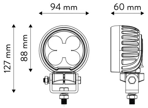 LED Bodové svietidlo pre automobil BLACK LED/50W/10-30V IP69 5700K zaokrúhlený