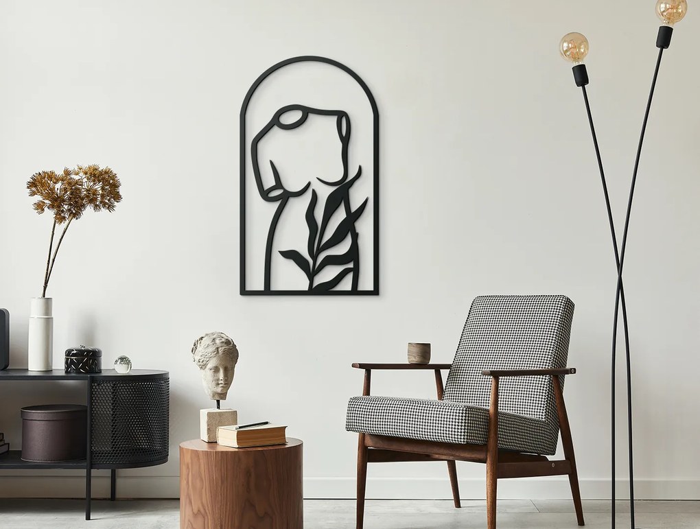 drevko Drevená dekorácia na stenu Ženské telo Rozmer obrazu: 44,5 x 25,5 cm, Farba dekorácie: Čierna