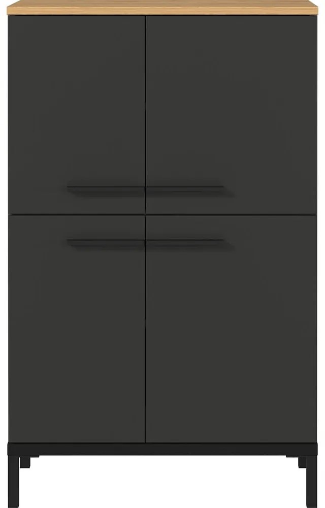 Tmavosivá vysoká kúpeľňová skrinka v dekore duba 60x97 cm Yonkers - Germania
