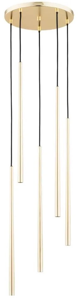 Luster na lanku CARMEN 5xG9/40W/230V pr.30 cm zlatá