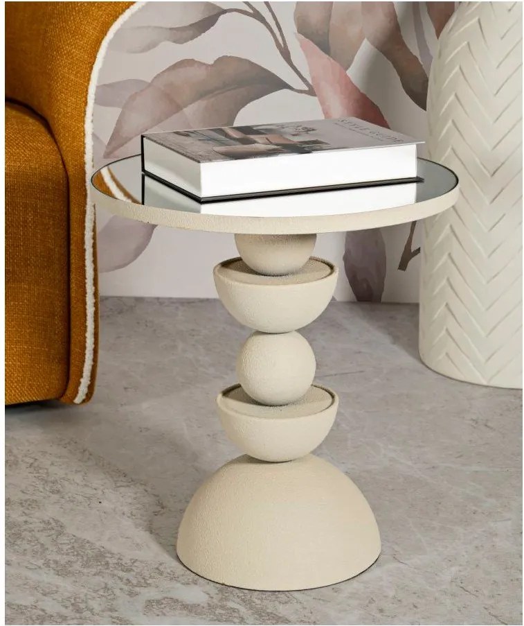 Okrúhly odkladací stolík so sklenenou doskou ø 40,5 cm Dune – Mauro Ferretti