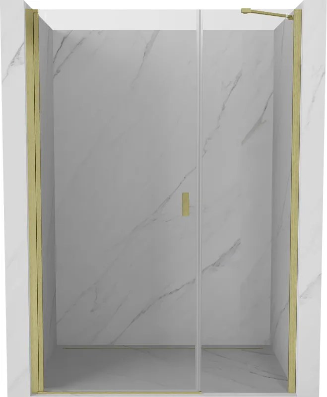 Mexen Mist-B sprchové dvere otváracie 115 cm, transparentné, zlaté kefované - 8A2-115-001-55-00