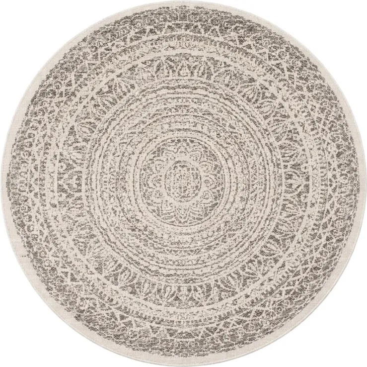 Kusový koberec Mojkoberec Original Nora 104156 Grey Creme kruh – na von aj na doma, 200x200 (priemer) kruh, šedá, chodba / predsieň, Mujkoberec Original