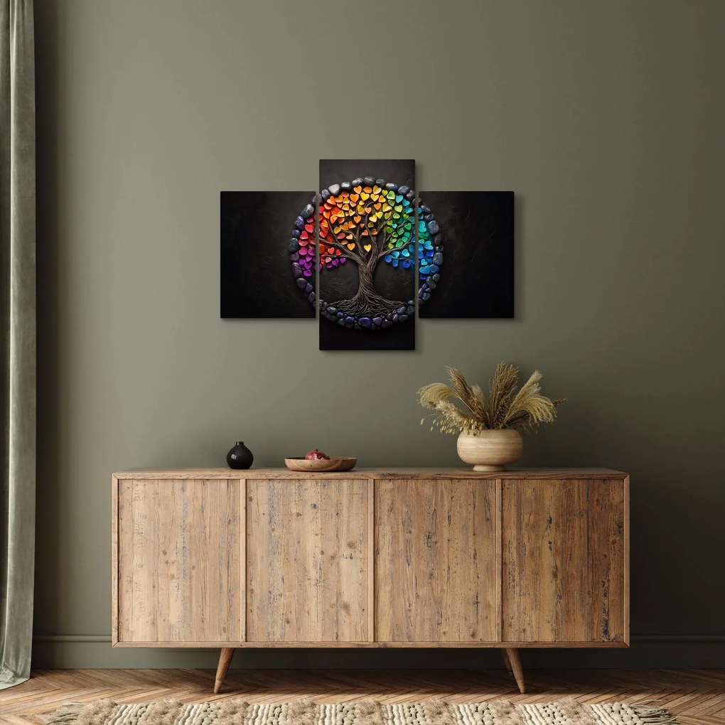 Obraz – Strom plný farebných sŕdc (90x60 cm)
