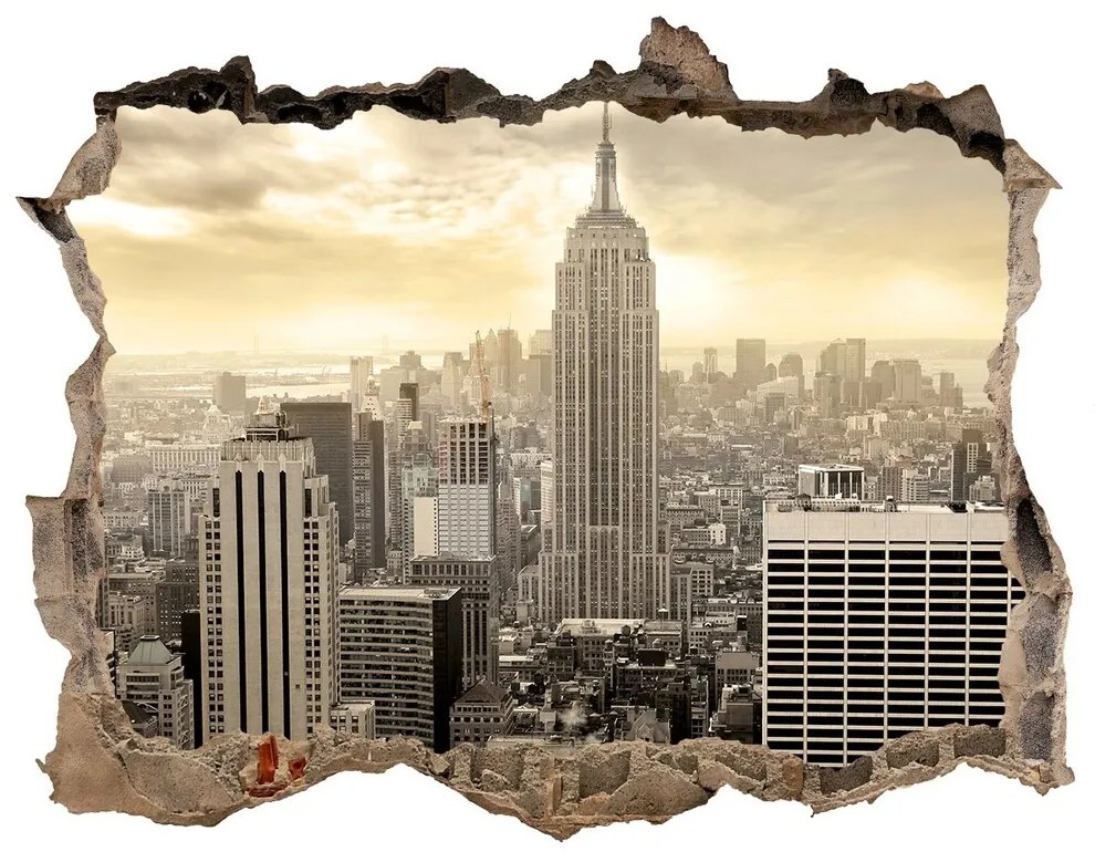 Fototapeta díra na zeď 3D Manhattan new york city nd-k-18341458