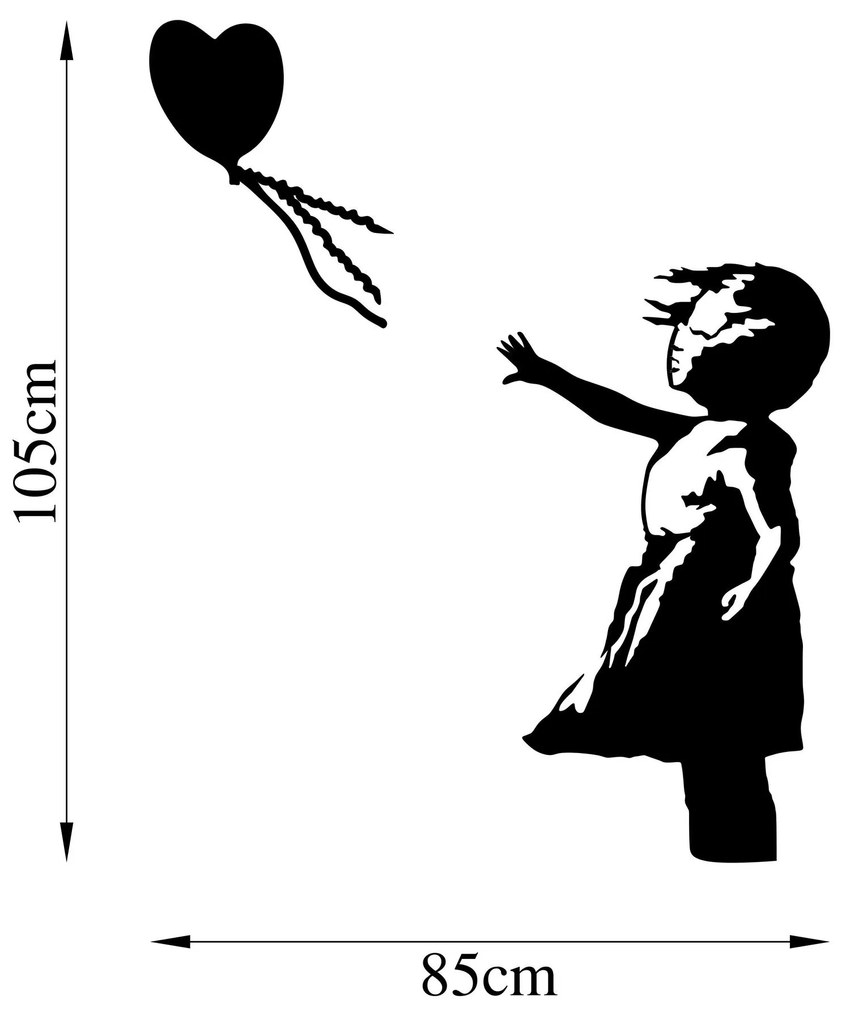 Nástenná kovová dekorácia Banksy 14 čierna