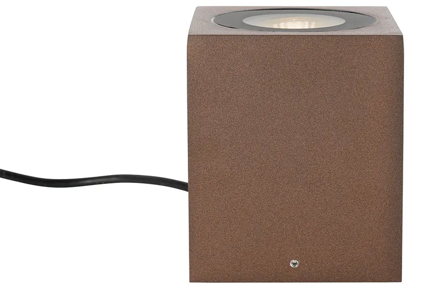 Priemyselné záhradné bodové svetlo hrdzavohnedé štvorcové IP65 - Lennard