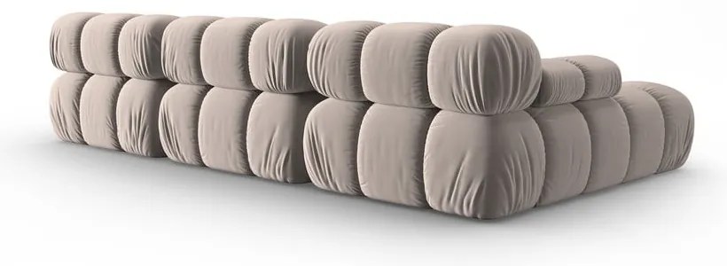 Svetlohnedá zamatová modulárna rohová pohovka (ľavý roh) Bellis – Micadoni