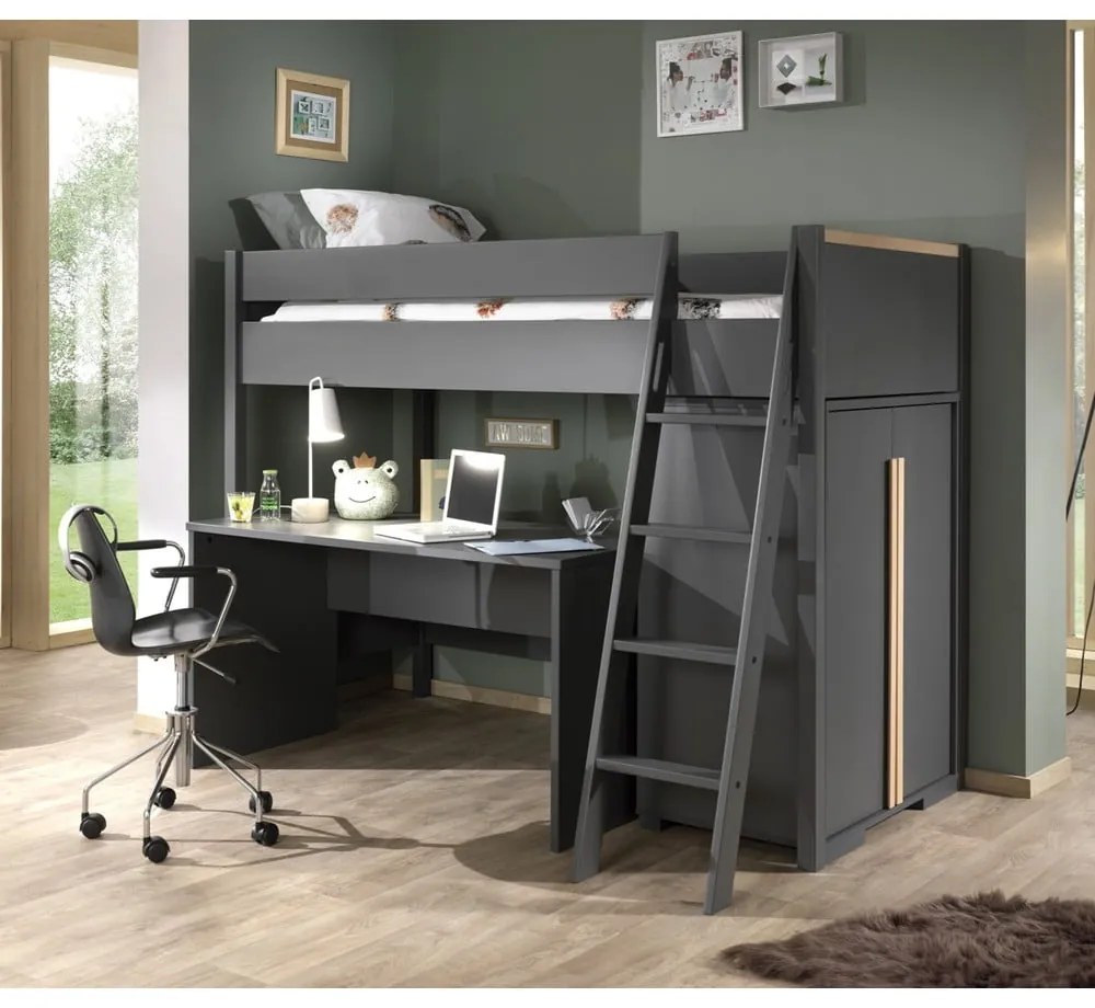 Tmavosivý detský písací stôl Vipack London