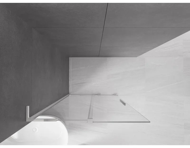 Mexen Velar L, posuvná sprchová zástena Walk-in 90 x 200 cm, 8mm číre sklo, chrómová, 871-090-003-03-01
