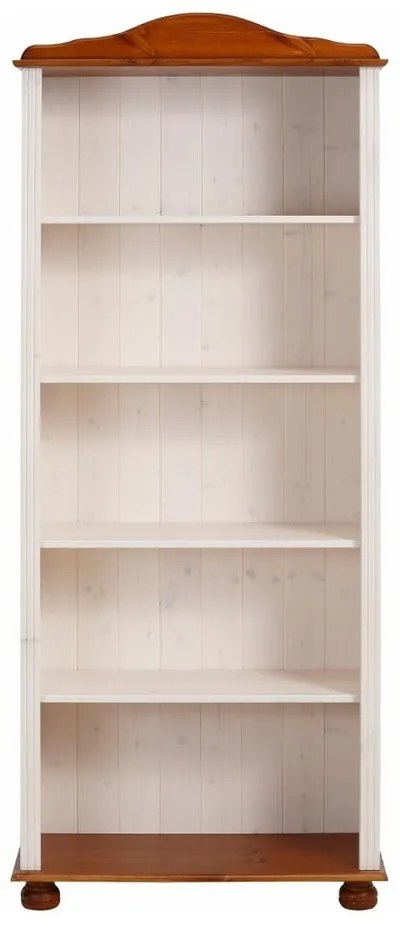 Biela/v prírodnej farbe knižnica z borovicového dreva 70x181 cm Ella – Støraa