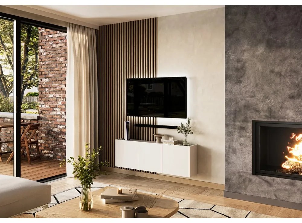 Biely TV stolík 138x45 cm Piana – Germania
