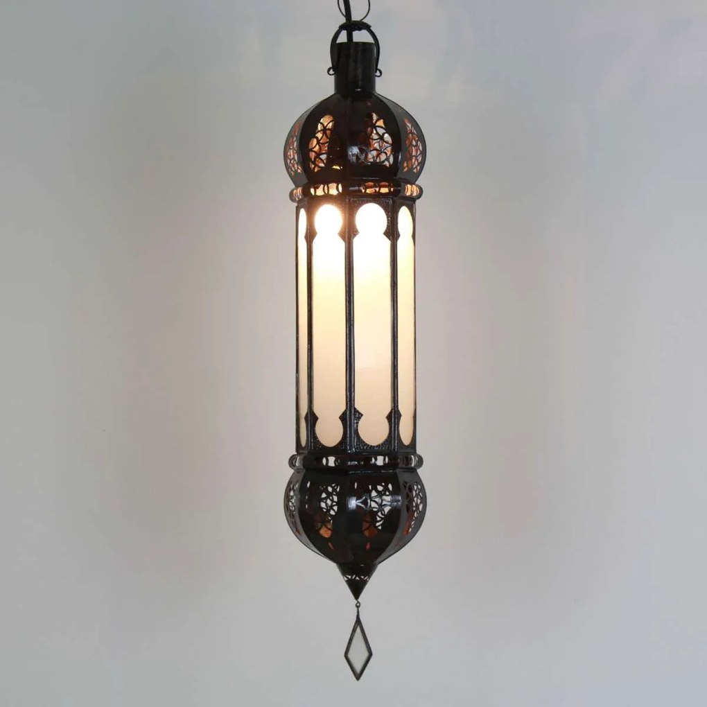 Závesná lampa Dunya mliečnobiela