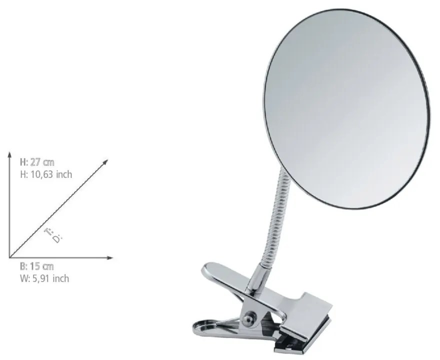 Kozmetické zväčšovacie zrkadlo (5x) ø 15 cm Clip – Wenko