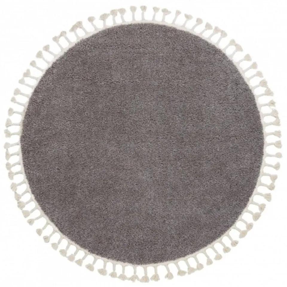 Kusový koberec Shaggy Berta hnedý kruh 160cm