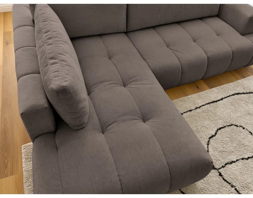 Taupe rozkladacia/s úložným priestorom rohová pohovka (ľavý roh/do L) Fuji – Bobochic Paris