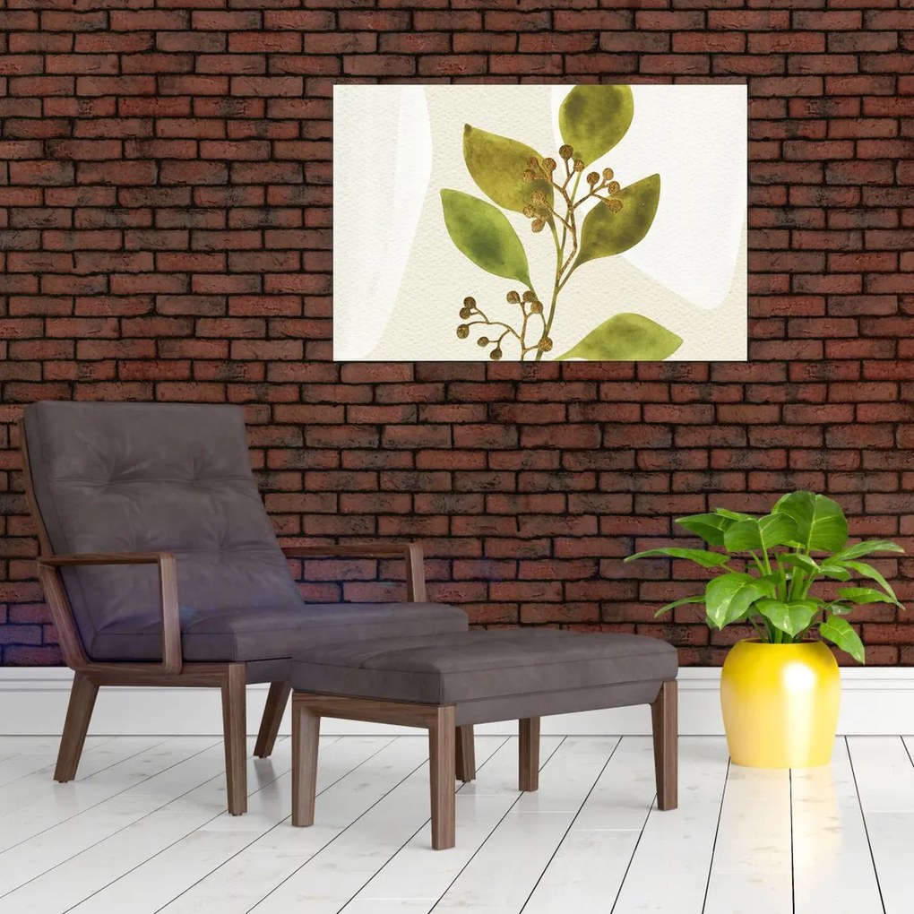 Obraz - Akvarelová vetvička N⁰1 (90x60 cm)