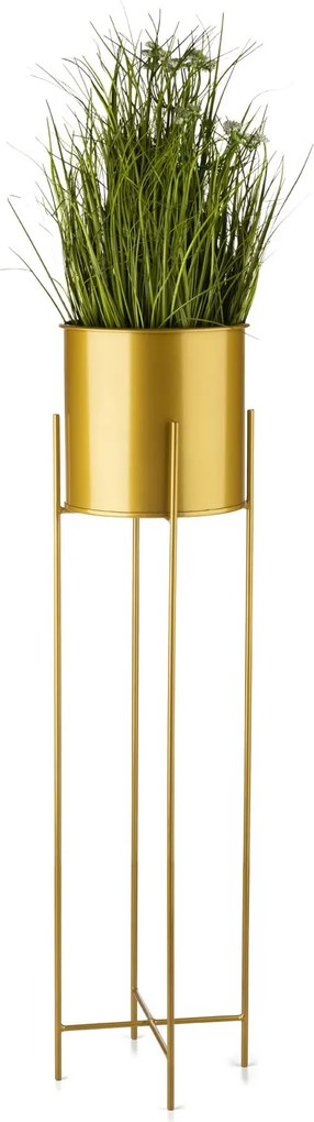 KOVOVÝ KVETINÁČ SO STOJANOM GOLDEN 95X21 CM ZLATÁ