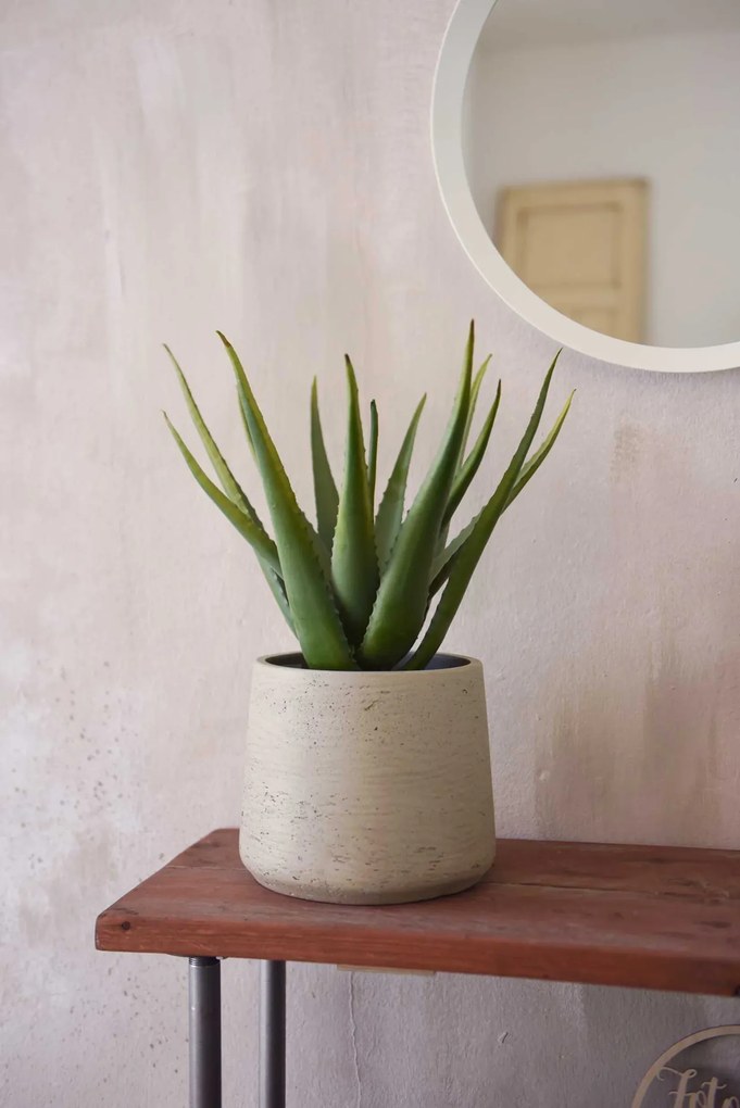 Kvetináč TROPICO, sklolaminát, výška 29 cm, béžová