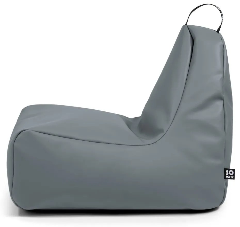 Čierny detský sedací vak z imitácie kože Chill M – So Soft?