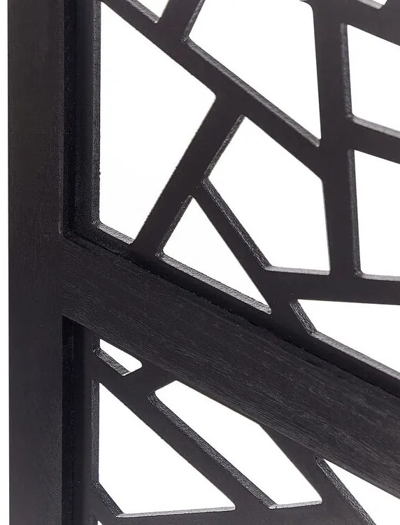 Drevený 4-dielny skladací paraván 170 x 163 cm čierny PIANLARGO Beliani