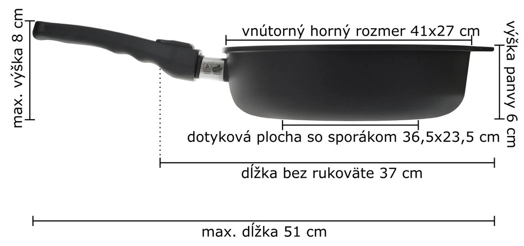 Titánová panvica na ryby 41 x 27 cm