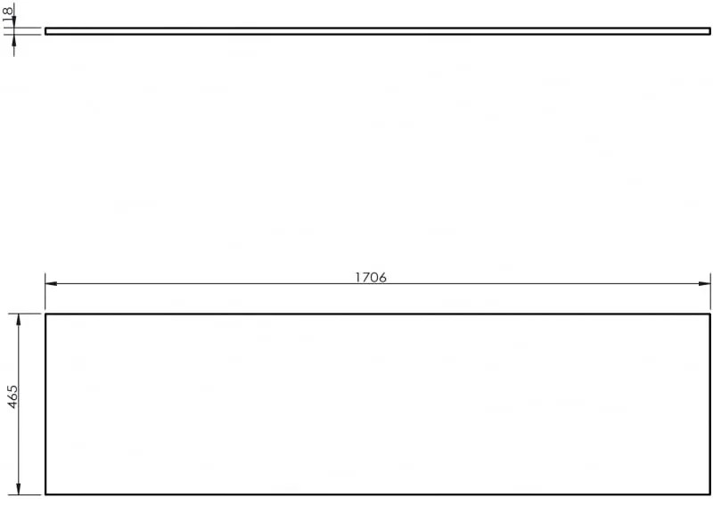 Mexen Uni, pracovná doska 170 cm, biela matná, 91AXX-1704-464-18-01