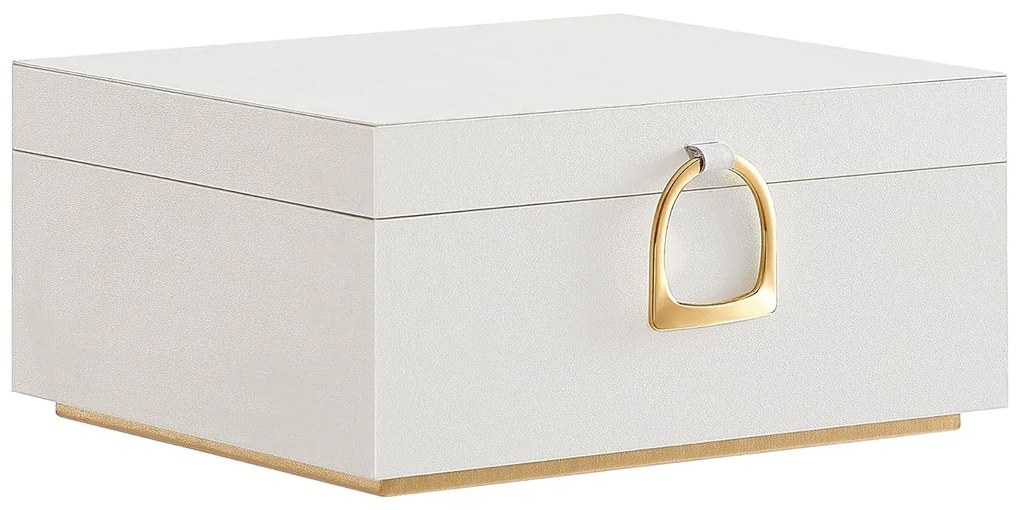 Šperkovnica 2-úrovňová, organizér na šperky s rukoväťou, biela