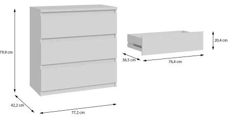 Komoda s zásuvkami MAO biela
