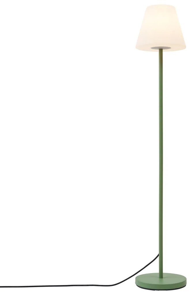 Vonkajšia stojaca lampa zelená s bielym tienidlom IP65 - Virginia