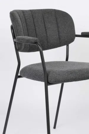 WLL JOLIEN ARMCHAIR BLACK stolička Sivá - tmavá