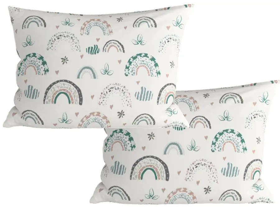 Sada 2 ks dekoračných obliečok na vankúš RAINUBI 40x60 cm, biela