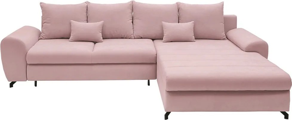 Rohová sedacia súprava Yoko, ružová látka