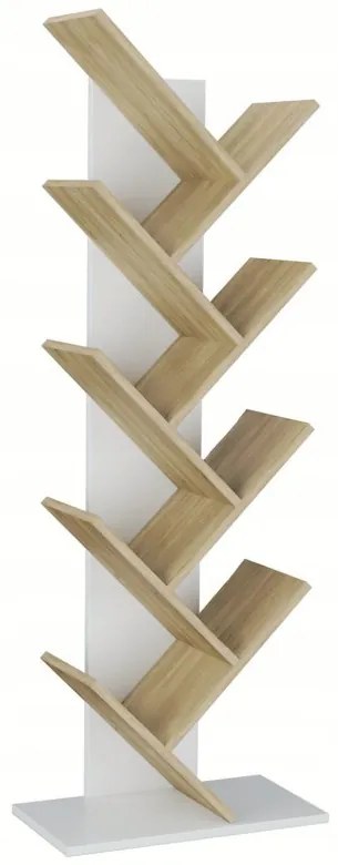 Dekorstudio Polica na knihy - biela/dub sonoma - 152cm