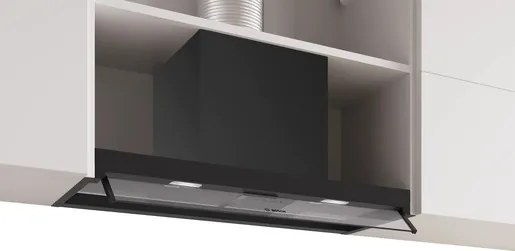 Vstavaný odsávač pár Bosch Serie 4, 80 cm, číre sklo, čierna, matná, DBB85CC60
